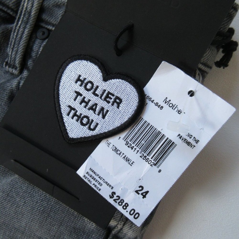 NWT Mother Superior Tomcat Ankle in Hitting The Pavement Gray Crop Jeans 24 View 3